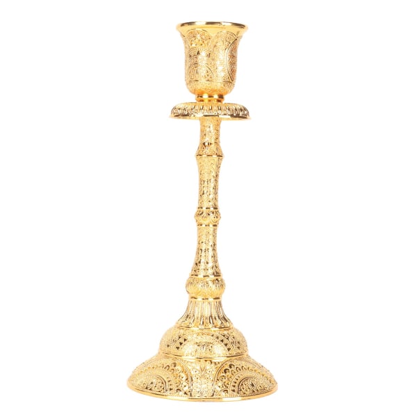 Kultainen kynttilänjalka Vintage metalliseosta hieno veistetty sisustus metallipilari kynttilänjalka ruokapöydän keskiosille