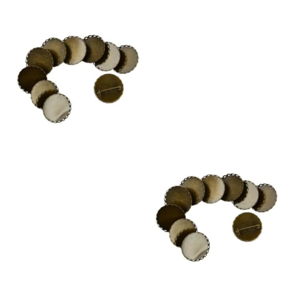 1/2 10 st Brosch Blank Knappnål Bas 25mm Rund Blomplatta