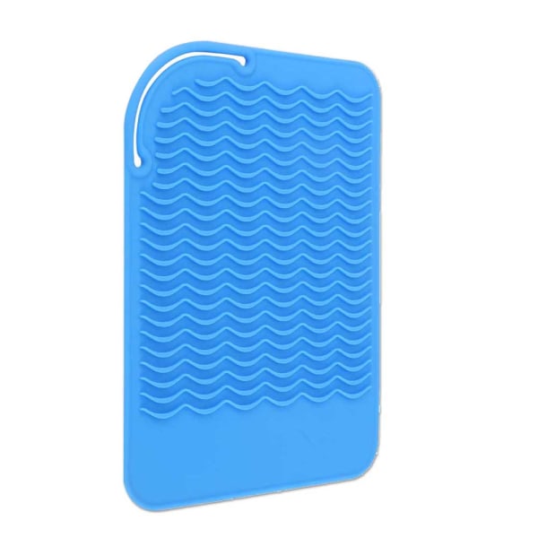 Varmebestandig varmeisolasjonspute sammenleggbar matte for elektrisk hårrullepinne (blå)