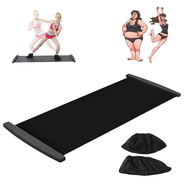 Slide Board med skotrekk Slanking Treningsguide Slidematte for legpottrening Fitness og atletisk trening