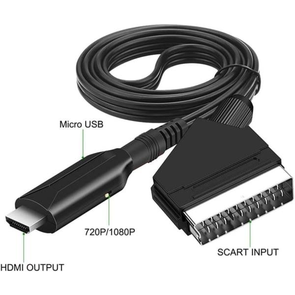 SCART till HDMI-omvandlare - Allt-i-ett-adapter med 1080P HD-utgång - Plug and Play-kompatibilitet med enkel användning