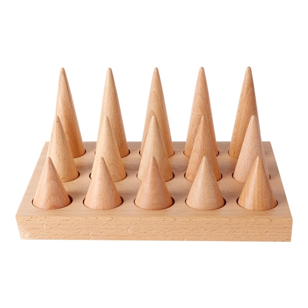 Tre 15 fingre display ringholder showcase stativ smykker ringer arrangør