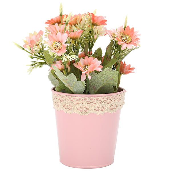 Konstgjord prästkrage i kruka, simulerad blomma, bonsai med kruka för