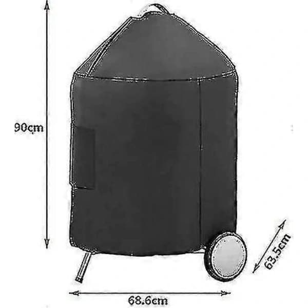 Kolgrillskydd för Weber 57 cm, 600D polyester vattenresistent UV-resistent, utomhus BBQ-skydd, svart