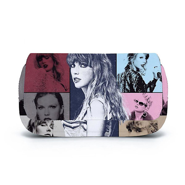 Taylor Swift Pennfodral med stor kapacitet, 2 fack, dragkedja, pennfodral, kontorsmaterial, skola, kontor (YJD) 1