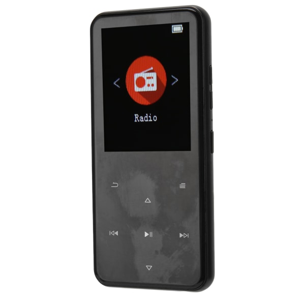 MP3-afspiller 2,4 tommer Smart HD-støjreduktion Touch-knap FM-radio 16GB Bluetooth 5.0 musikafspiller med hukommelseskort Sort 64GB hukommelseskort