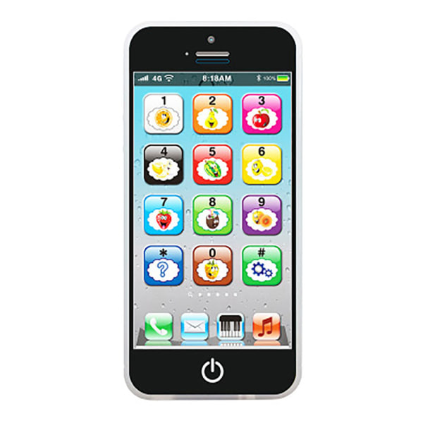 Baby Smart Touch mobiltelefonleksaker med LED pedagogisk leksak Vit Black
