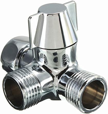 Solid messing 3-veisventil, 3-veis omledningsventil, 3-veis dusjomledningsventil, G1/2\" T-adapterventil, for dusj, hånddusj og omledningsdusj