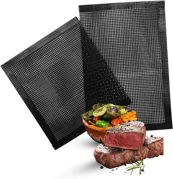 2 stk BBQ Mesh-pose - Utendørs matlagingspose, Non-Stick BBQ