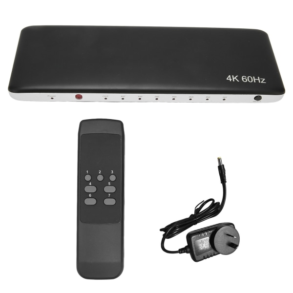 HD Multimedia Interface 2.0 Switch 7 in 1 Out HDCP 2.2 Tuki 4K 60Hz UHD 3D Video Switcher Selector 100?240V AU Plug