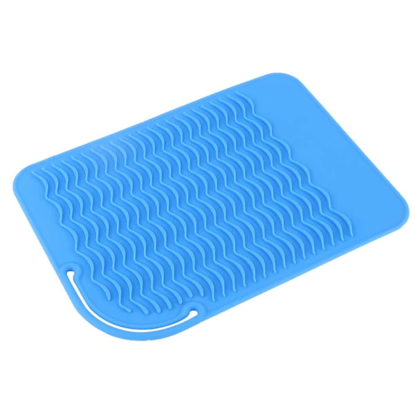 Värmebeständig värmeisoleringsdyna Vikbar matta för elektrisk hårrullesticka (blå)