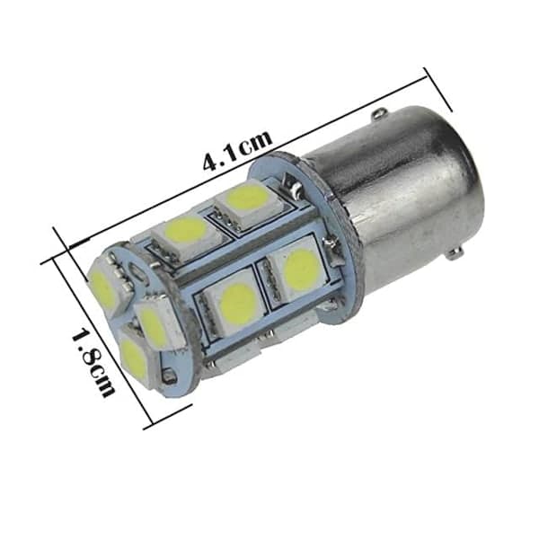 Ba15s r5w r10w 1156 LED-lampor 6000K 2-pack Silvergrå