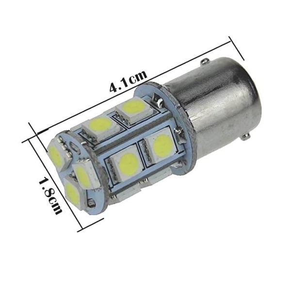 Ba15s r5w r10w 1156 LED-lamput 6000K 2 kpl Hopeanharmaa
