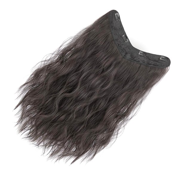Menneskehårklemme sort usynlig gennemsigtig sømløs nylontråd 60 cm hårforlænger til styling