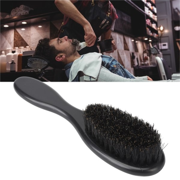 Skægbørste Tætte børster Delikat bøjeligt ergonomisk håndtag Skægrengøring Barberbørste til salon