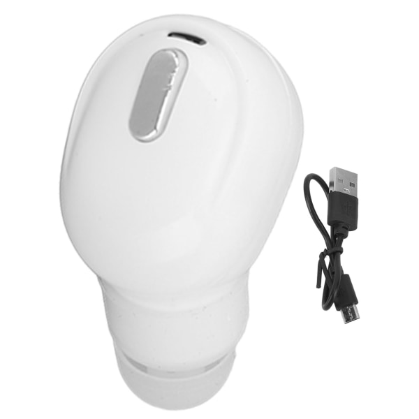 Enkelt trådløst Bluetooth-øretelefon Mini Invisible trådløst Bluetooth-hovedtelefon til Sports Working White