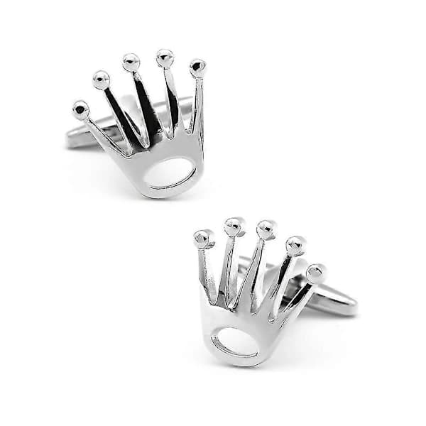 Klassiska Manschettknappar Manschettknappar Knappar Krona Modellering Design Nyhet Manschettknappar (2 Par, Silver)
