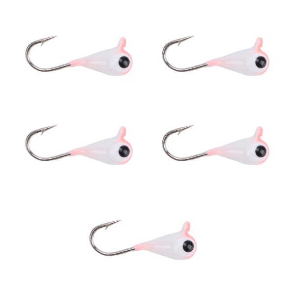 5 stk Vinter isfiske Jigs Kit Isfiskekroker lokker for bassabbor Crappie 3mm