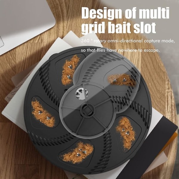 Elektrisk flugfångare, helautomatisk flugfälla svart Battqx
