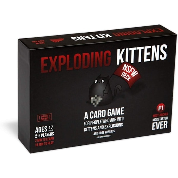 Exploding Kittens NSFW - AIKUISILLE - Venäläinen Ruletti Korttipeli, Juomapeli Aikuisten - Korttipeli Aikuisten & Teineille - 2-5 Pelaajaa