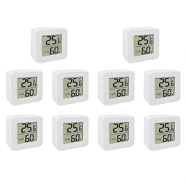 10-pack Mini Digital Termometer Hygrometer för Inomhusklimat