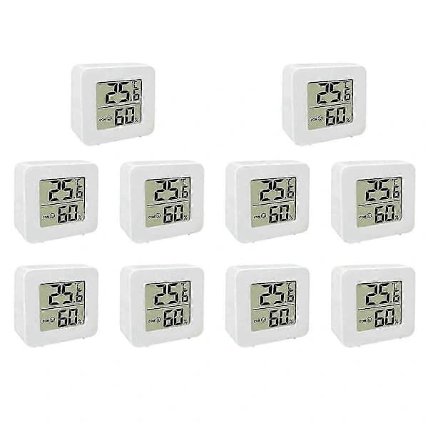 10-pakning Mini Digitalt Termometer Hygrometer for Inneklima