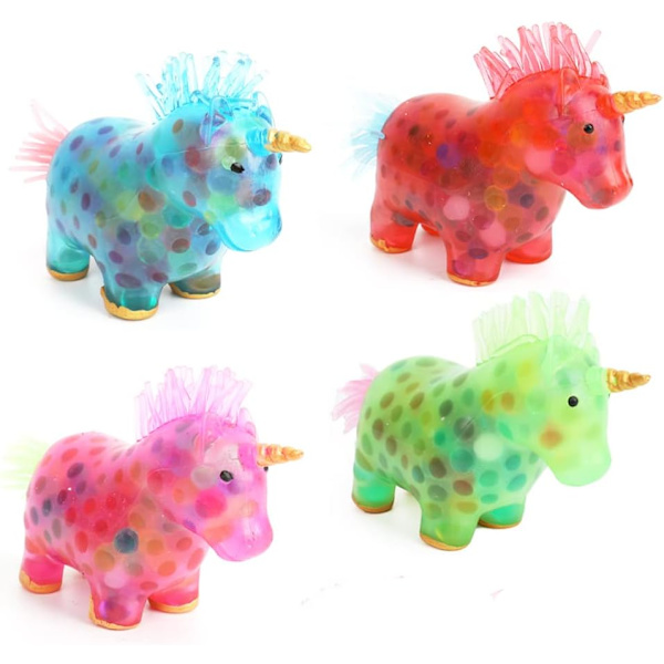 4-pack stressbollar i enhörningsform - Julklappsleksaker