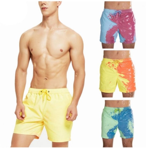 Badkläder Beach Pant färgskiftande shorts gul&orange M yellow&orange M