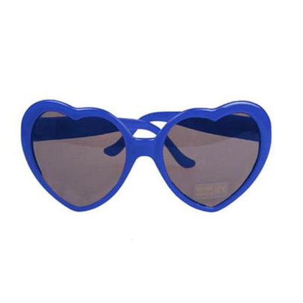 Hjerteformede spesialeffektbriller Hjertediffraksjonsbriller Blå Blue