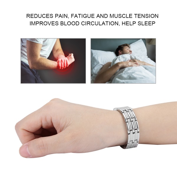 Män Magnetiskt armband Trötthetslindring Minska smärta Hälsovård Magnetiskt armband Stålfärg