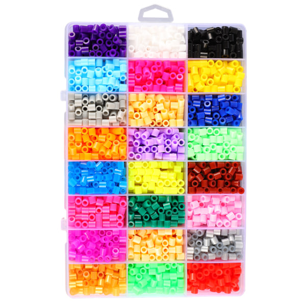 24 farger sikringsperler sett 5 mm sikring perlesett med pinnebrett sett Kunsthåndverksleker for barn