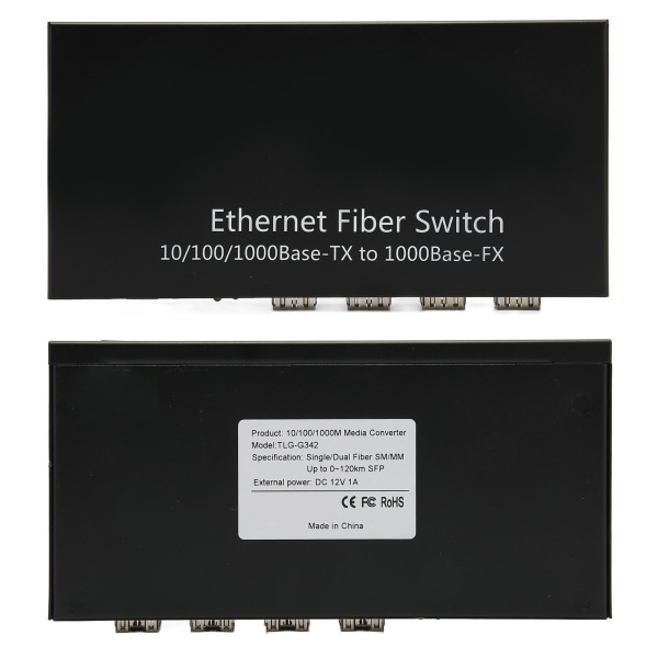 SFP Ethernet Fiber Switch Opp til 120 km 4 Optisk Port 2 Elektrisk Port 10 100 1000M Ethernet Fiber Transceiver 100?240V EU Plugg