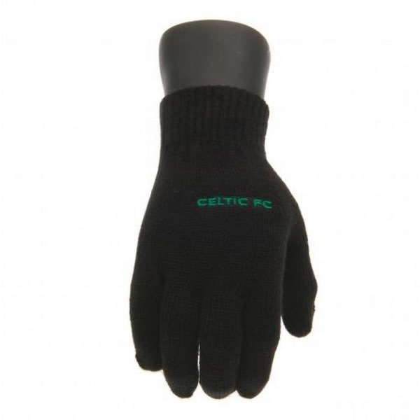 Celtic FC Stickade handskar för barn/barn One Size Svart/Grön Svart/Grön One Size