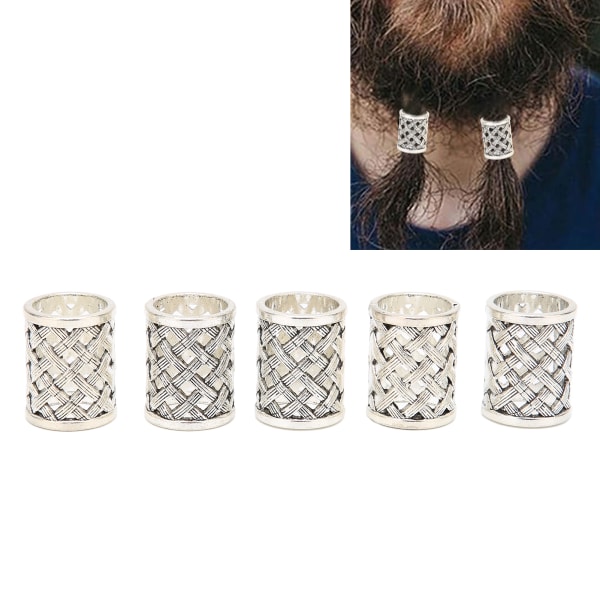 5 stk Viking-hårperler, skjegg, antikk norrønt hår, rørperler for DIY-smykker, hårdekorasjon