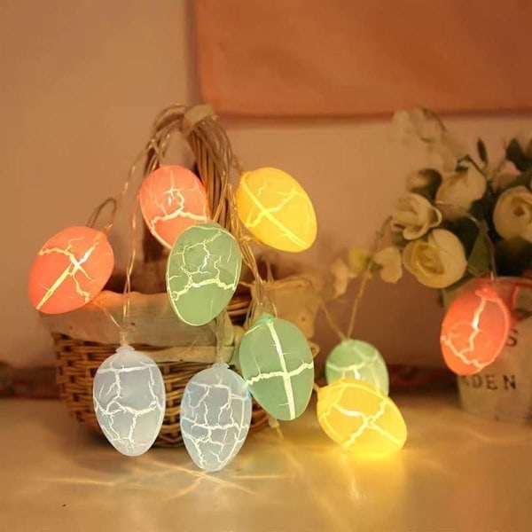 Broken Eggs, Easter String Lights, Children's Room Festival Atmosphere Decoration LED Battery Box String Lights