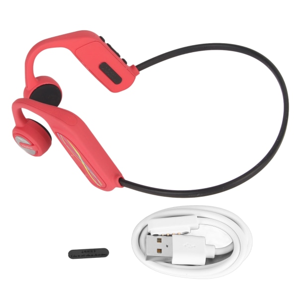Bone Conduction -kuulokkeet Bluetooth5.0 Langattomat kuulokkeet IP68 Vedenpitävät avoimet korvakuulokkeet juoksupyöräilyyn Punainen