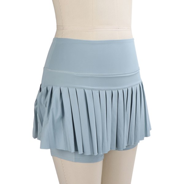 Plisseret nederdel Åndbar stretchy moderigtige sportsshorts nederdel med lommer til piger, kvinder XL
