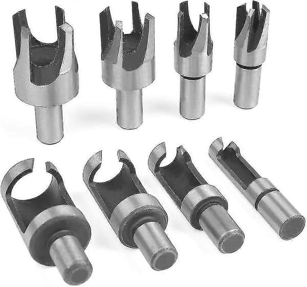 Träpluggborr 8-pack Träpluggfräs Borrsats 6mm /10mm/13mm/16mm Kolstål Plugg Träbearbetningsset