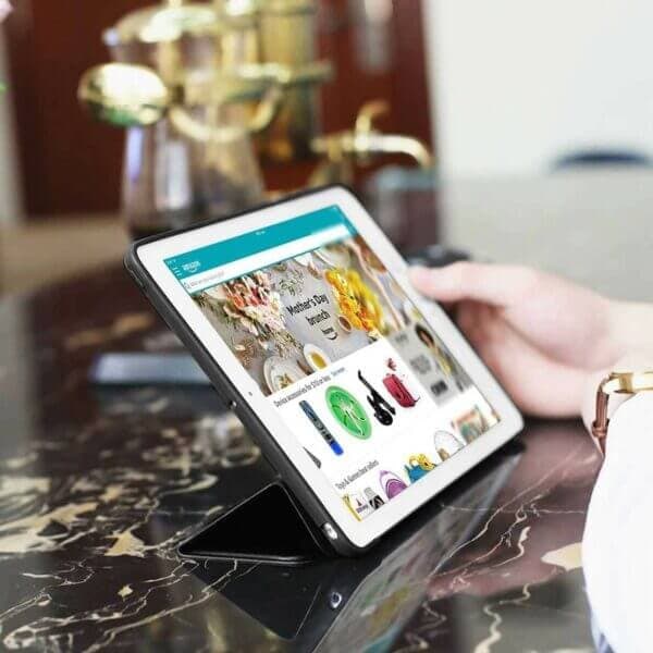 iPad 5/6/Air 1/Air 2 9,7″ Deksel Fodral Tri-fold Smart Case Svart—pa