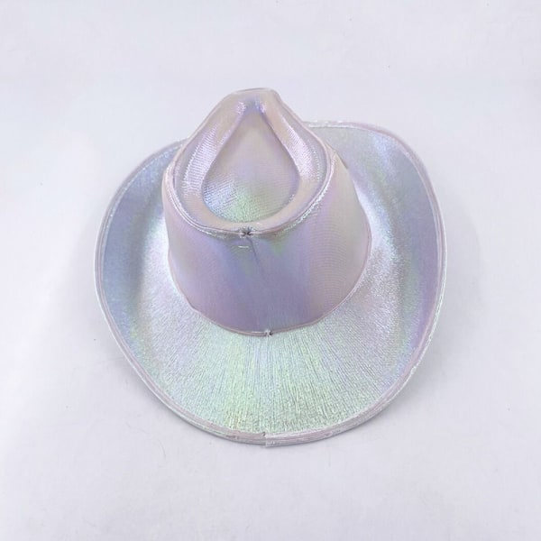 Trådlös LED Cowboyhatt Iridescent Jazzhatt BLÅ blå