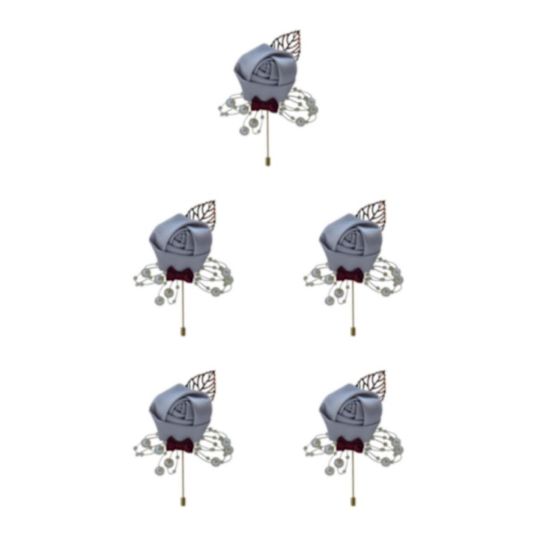 1/2/3/5 Luksuriøse bryllupsbrosjer Stilige og elegante tilbehør lys grå light grey 5Set