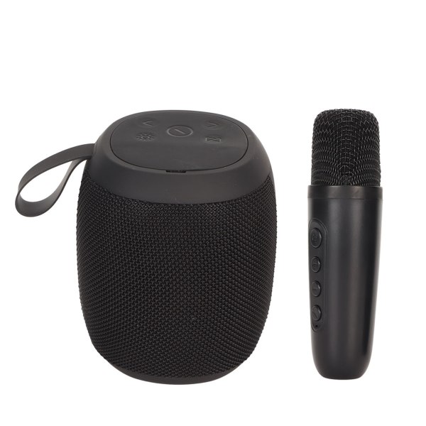 Mikrofon Bluetooth-højttaler RGB Light Mini Karaoke-maskine med enkelt mikrofon til husholdningsfest Sort