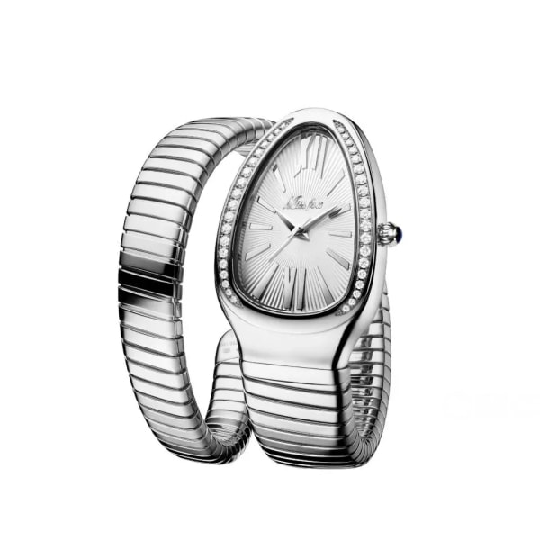 MISSFOX Dameur Ormform Watch til Kvinder Stål Unik Guldkvarts ur Relogio Feminino B-1221-SRe