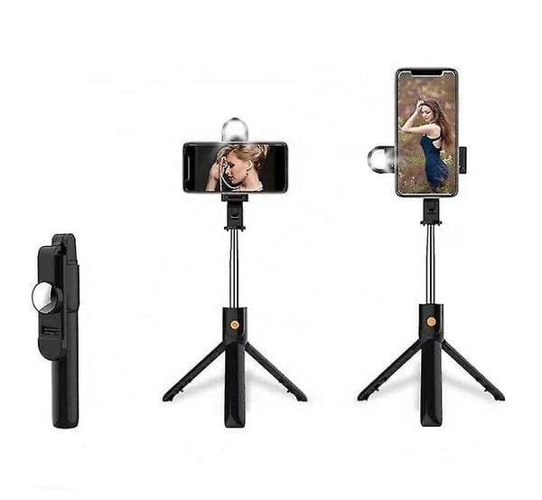 4-in-1 Selfie-tikku Bluetooth-jalusta LED-valolla IOS- ja Android-puhelimille