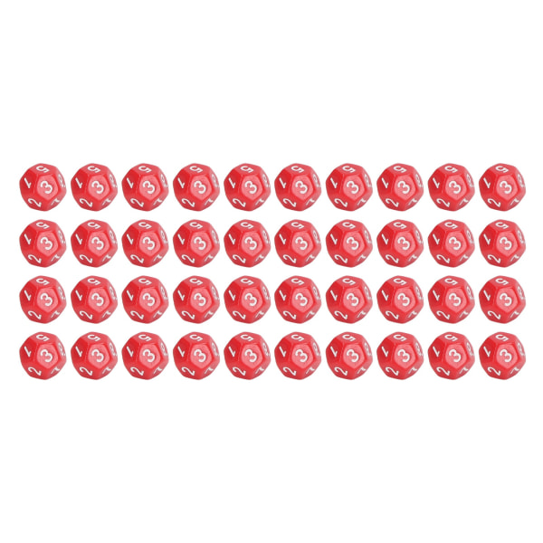 40 stk. 12-sidet terningsæt polyedriske terninger til familiefestbrætspil Pub Club-spil Rød