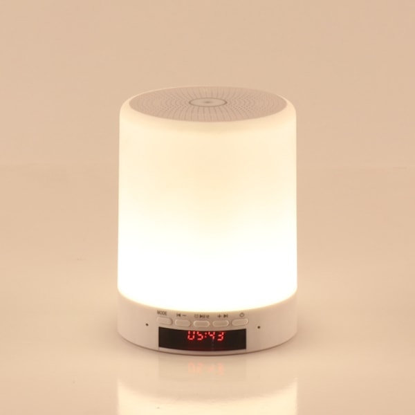 Paris Bluetooth-højttaler LED-lampe, 3 berøringsdæmpningstilstande og 7 farver vækkeur