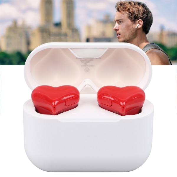 Trådlösa hörsnäckor Multifunktion Snygga lätta brusreducerande stereohjärtformade Bluetooth hörlurar