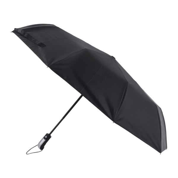 Automatisk paraply Vindtett, komfortabelt grep, bærbar sammenleggbar paraply for regn og sol, svart