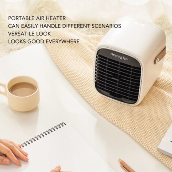 Modern elektrisk värmare, Mini, lättvikt, portabel, överhettningsskydd, EU-kontakt, vit, 220V.pa