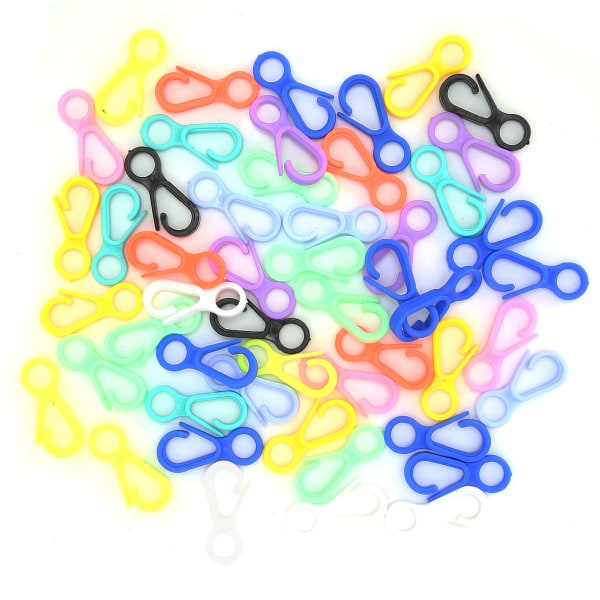 Hårde plastikclips Hummerklo-spænder Søde lynlåsknage til gør-det-selv-legetøj NøgleringeBlandet farve 50 stk.